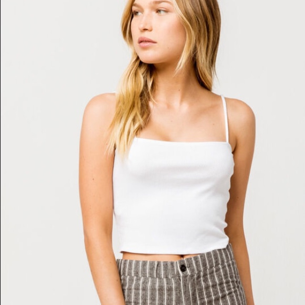white square neck tank